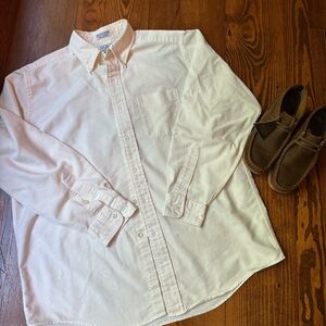 L.L. Bean Men’s Yellow Striped Casual Button Down Shirt